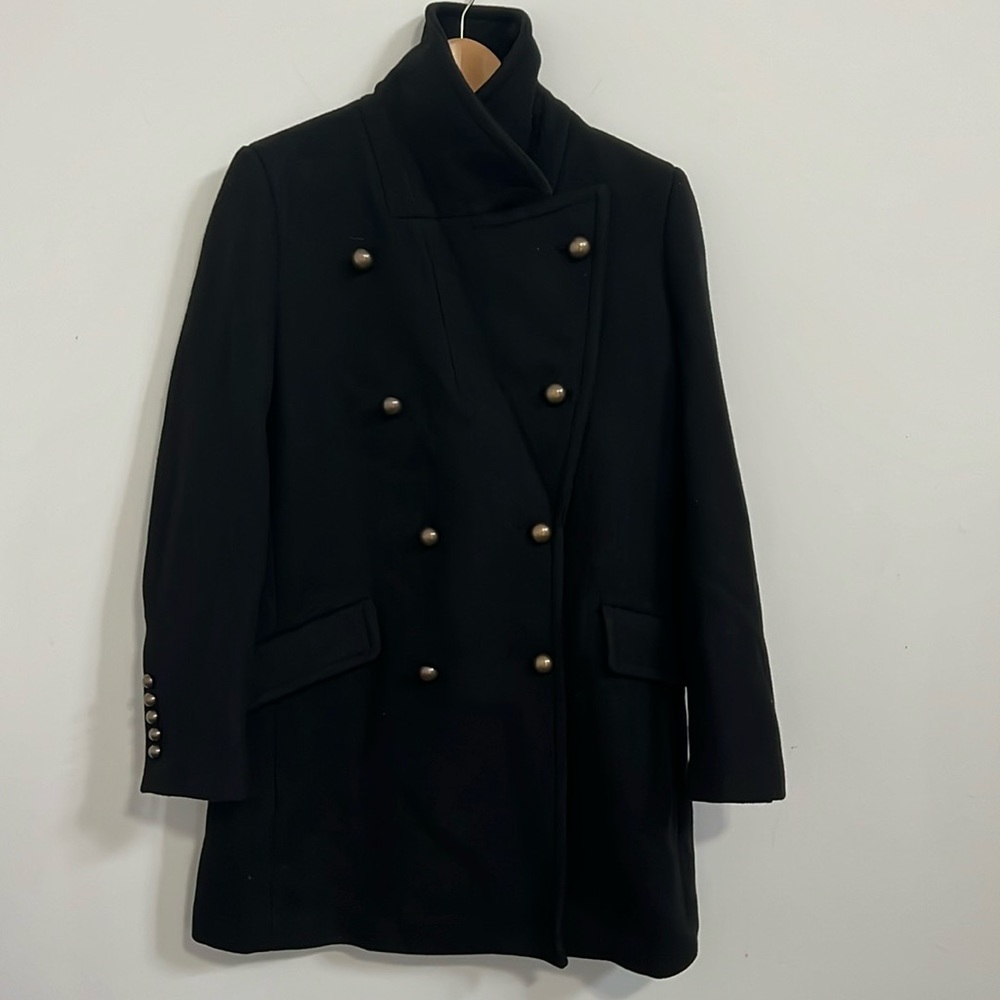 NEW Nili Lotan x Target womens Wool Coat Double Breasted Black Medium